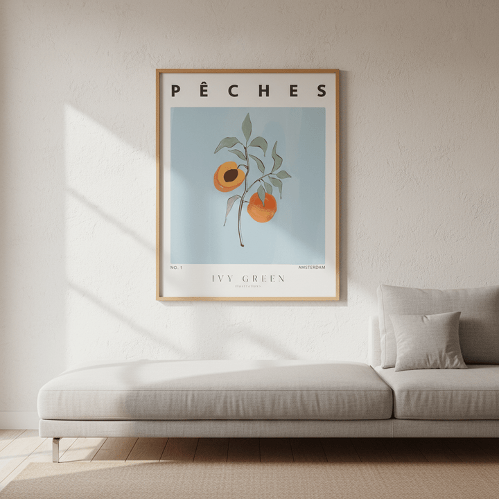 Peaches by Ivy Green Illustrations wall - art - picture - poster