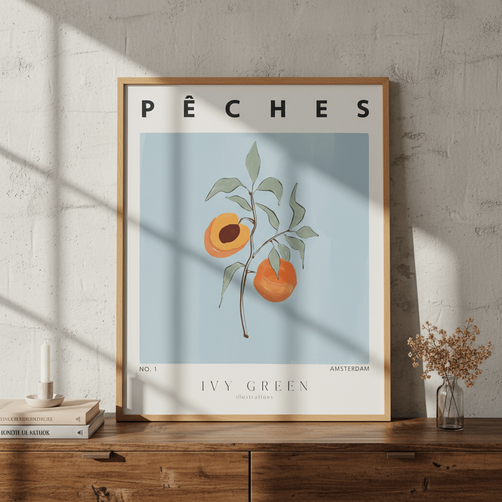 Peaches by Ivy Green Illustrations wall - art - picture - poster