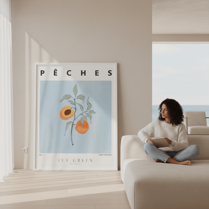 Peaches by Ivy Green Illustrations wall - art - picture - poster