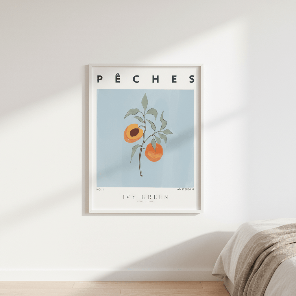 Peaches by Ivy Green Illustrations wall - art - picture - poster