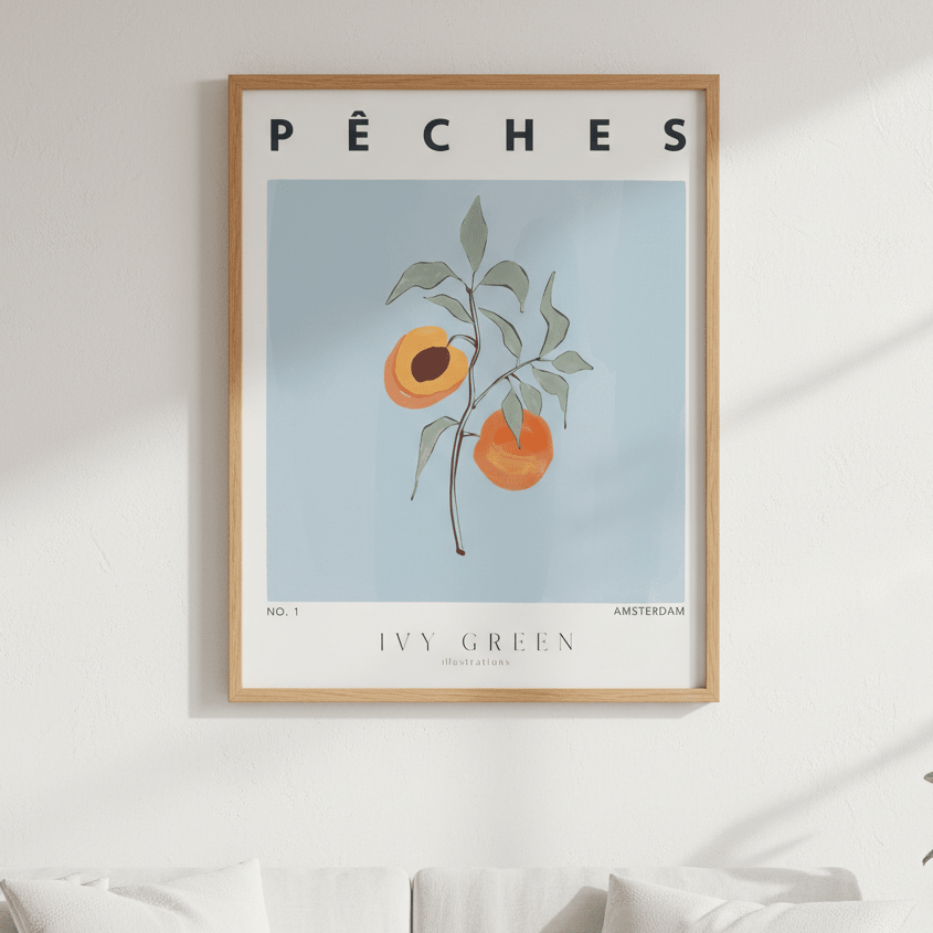 Peaches by Ivy Green Illustrations wall - art - picture - poster