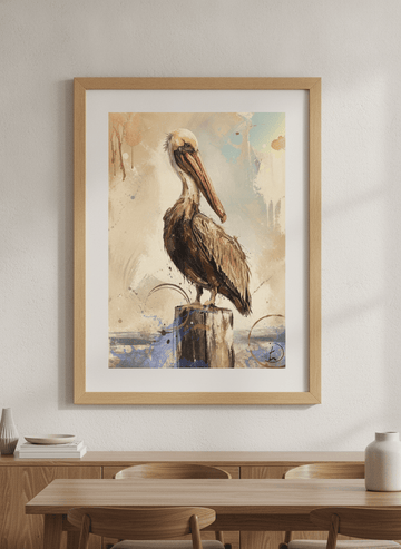 Wall art styled above a dining table in a contemporary home