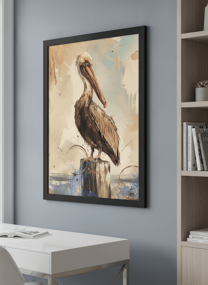 Contemporary wall art featured in a bright modern office workspace
