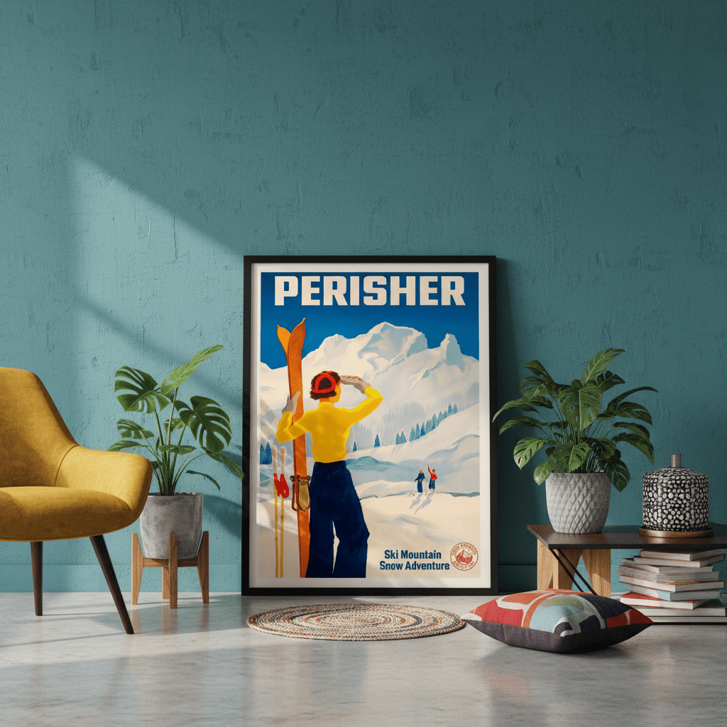 Perisher Vintage Ski Advertisement Poster wall - art - picture - poster