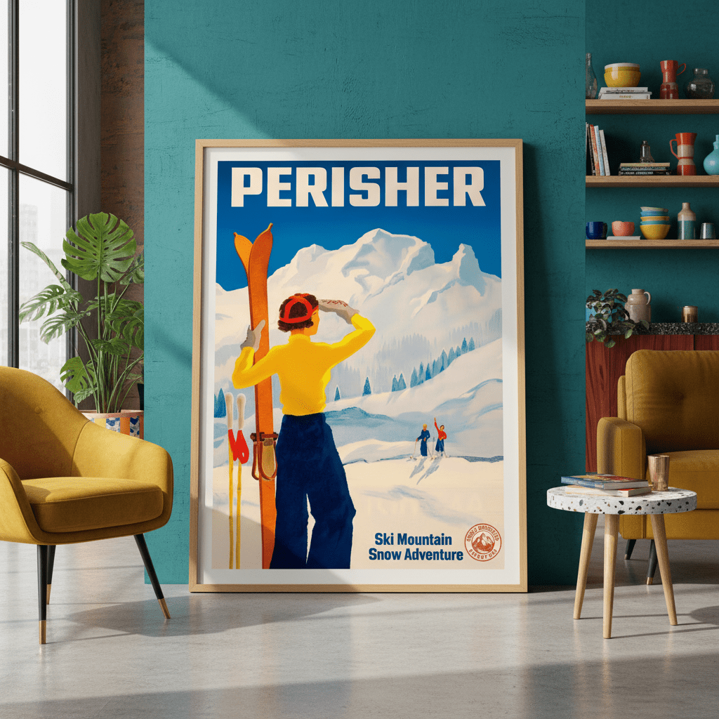 Perisher Vintage Ski Advertisement Poster wall - art - picture - poster