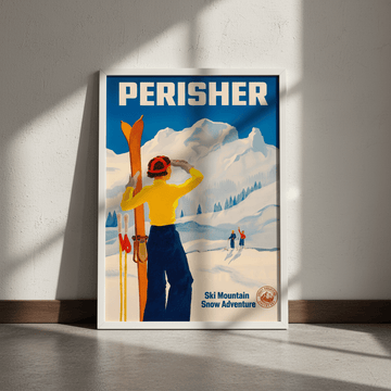 Perisher Vintage Ski Advertisement Poster wall - art - picture - poster