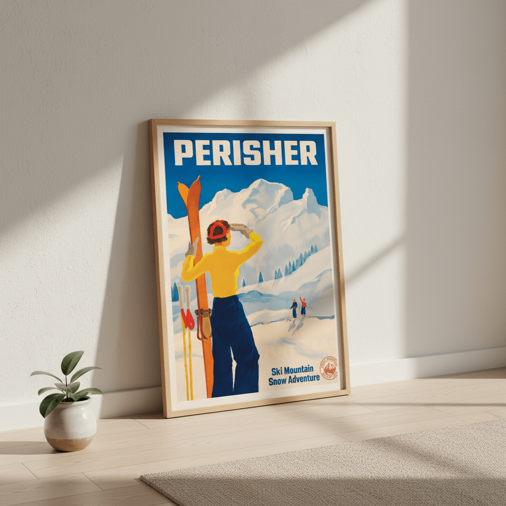 Perisher Vintage Ski Advertisement Poster wall - art - picture - poster