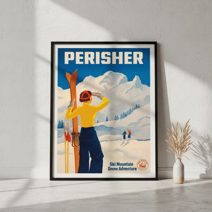 Perisher Vintage Ski Advertisement Poster wall - art - picture - poster