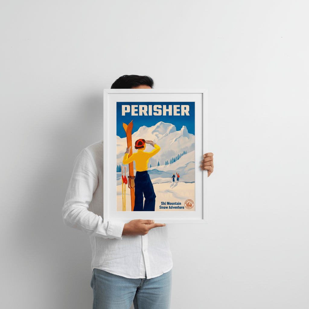 Perisher Vintage Ski Advertisement Poster wall - art - picture - poster
