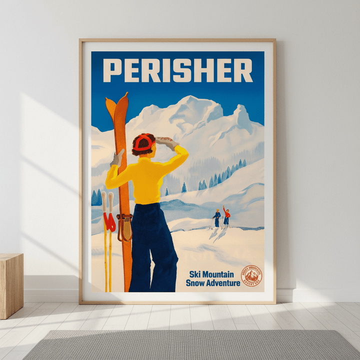 Perisher Vintage Ski Advertisement Poster wall - art - picture - poster