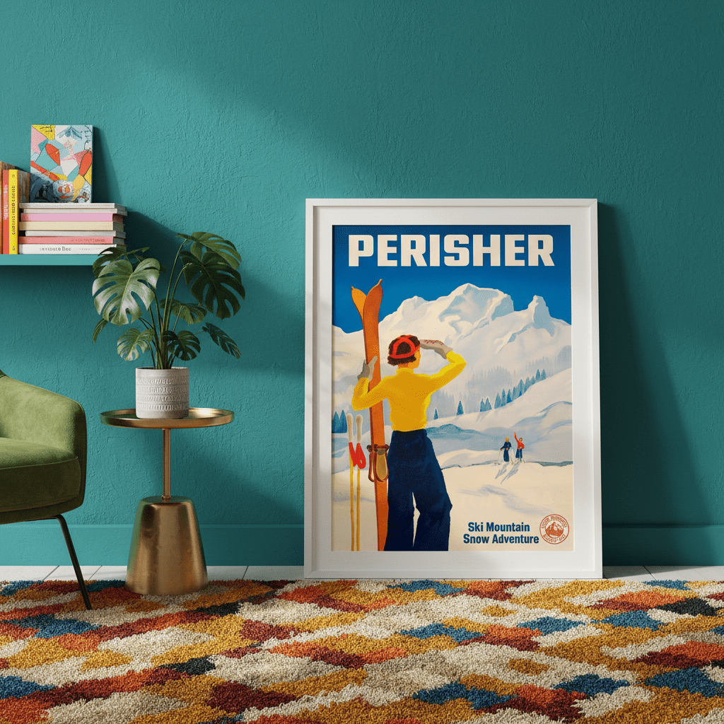 Perisher Vintage Ski Advertisement Poster wall - art - picture - poster