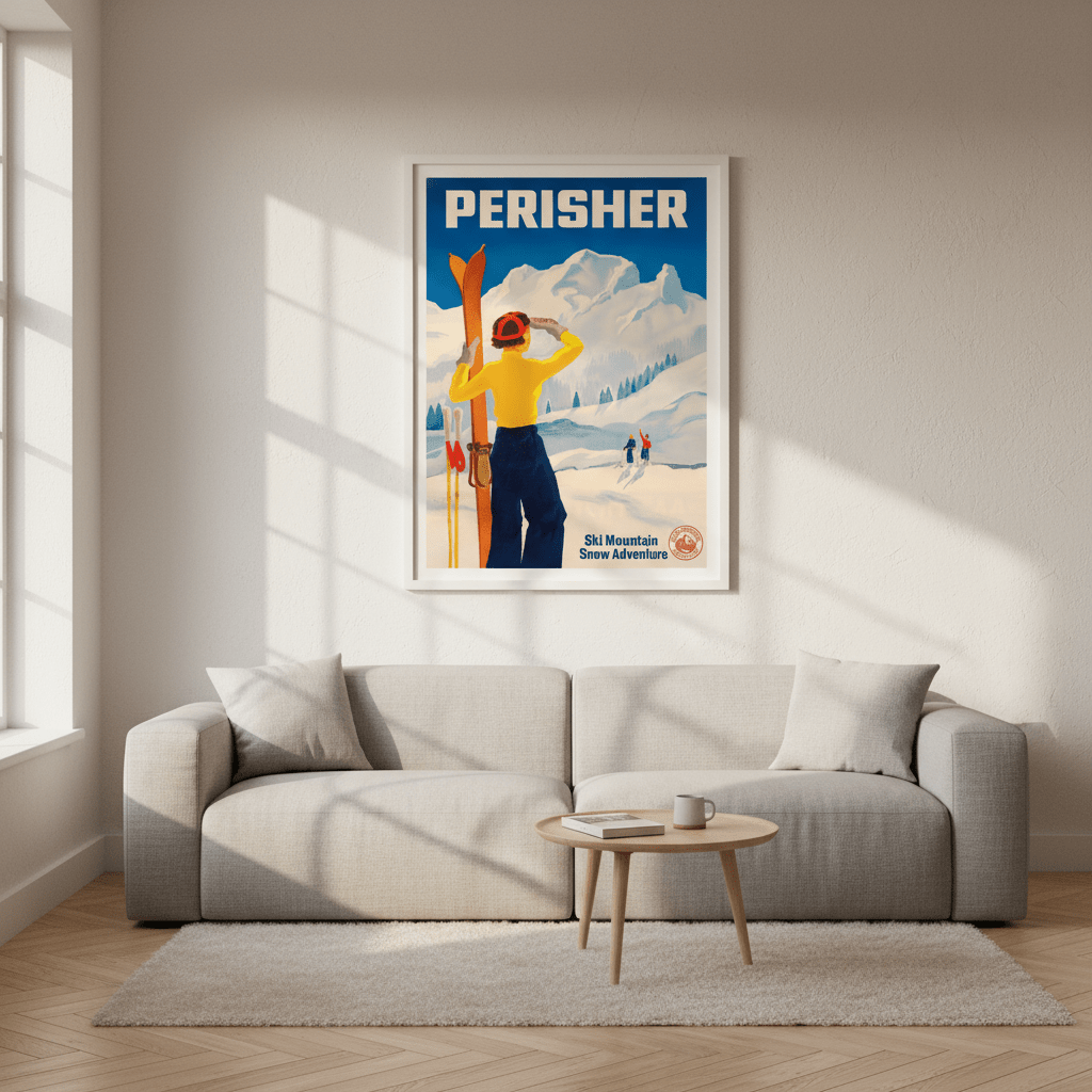 Perisher Vintage Ski Advertisement Poster wall - art - picture - poster