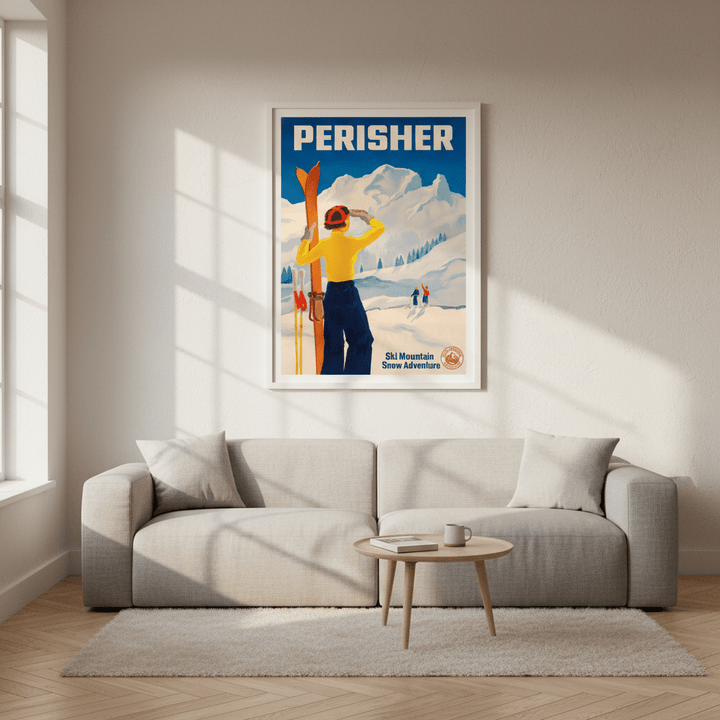 Perisher Vintage Ski Advertisement Poster wall - art - picture - poster