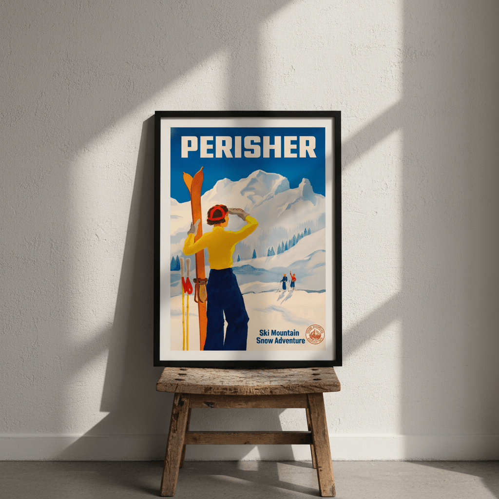 Perisher Vintage Ski Advertisement Poster wall - art - picture - poster