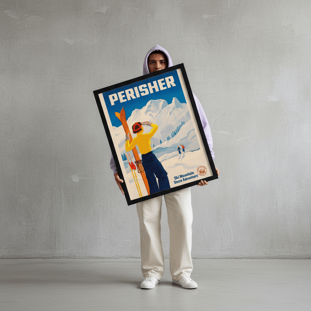 Perisher Vintage Ski Advertisement Poster wall - art - picture - poster