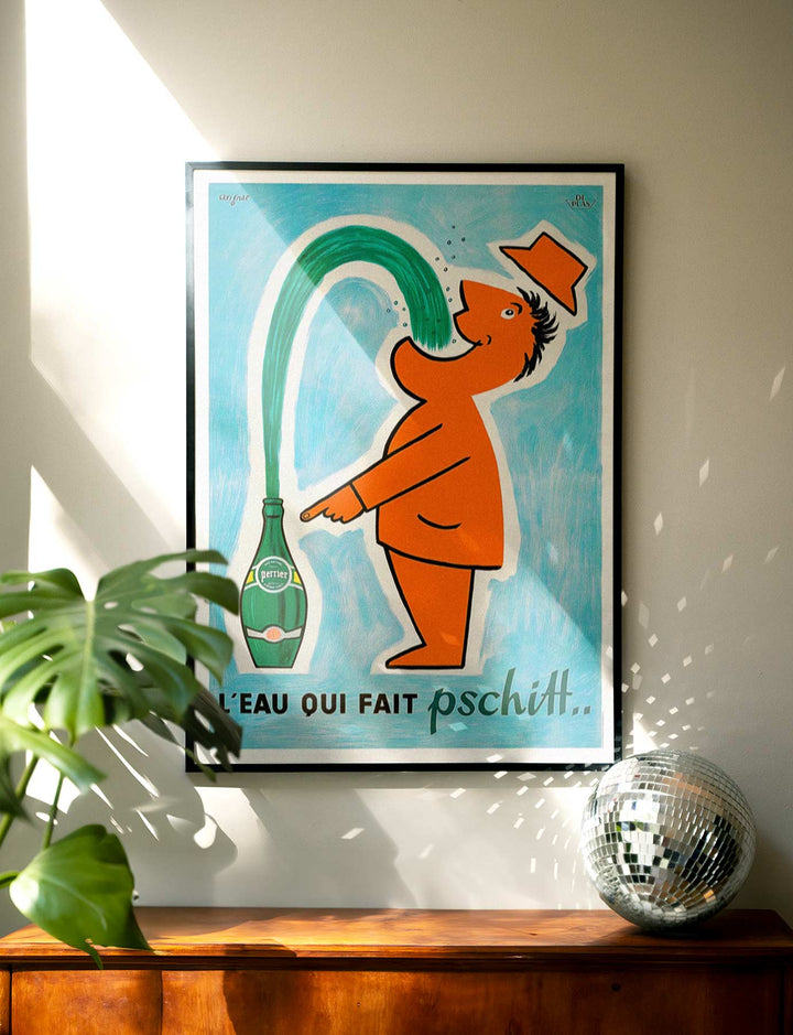 Perrier Pschitt Vintage French Advertising Poster wall - art - picture - poster