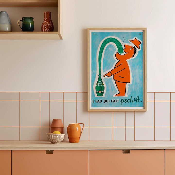 Perrier Pschitt Vintage French Advertising Poster wall - art - picture - poster