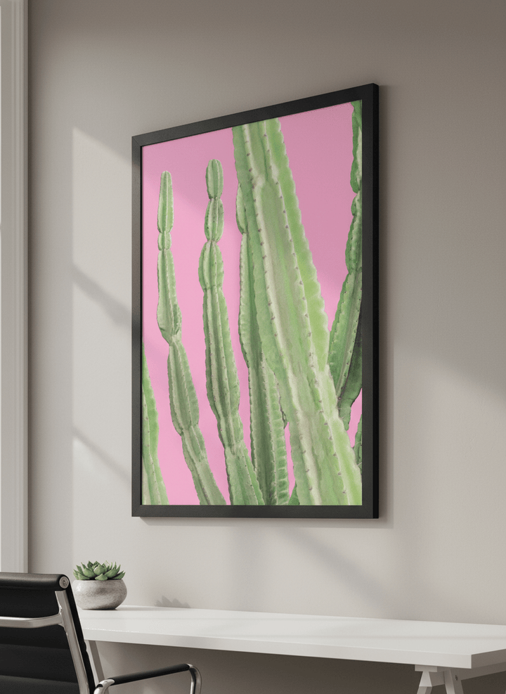 Contemporary wall art featured in a bright modern office workspace