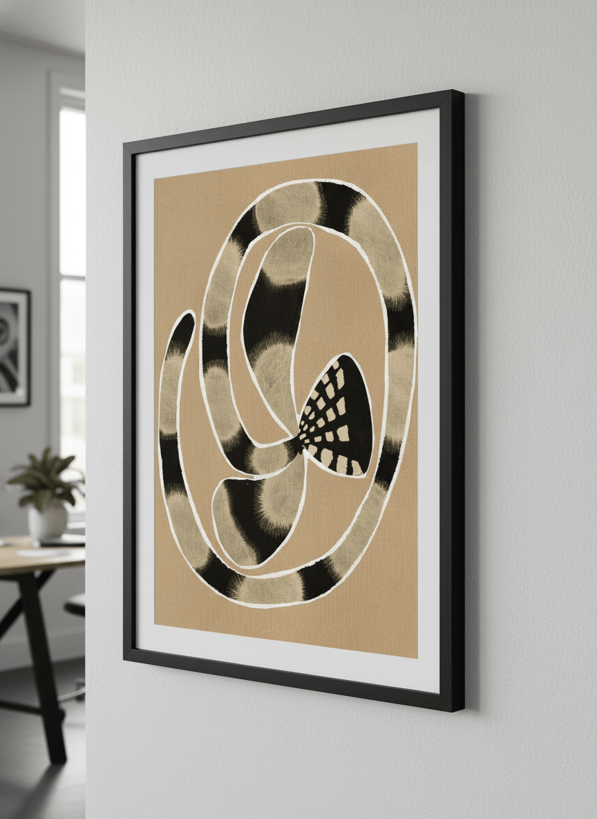 Contemporary wall art featured in a bright modern office workspace