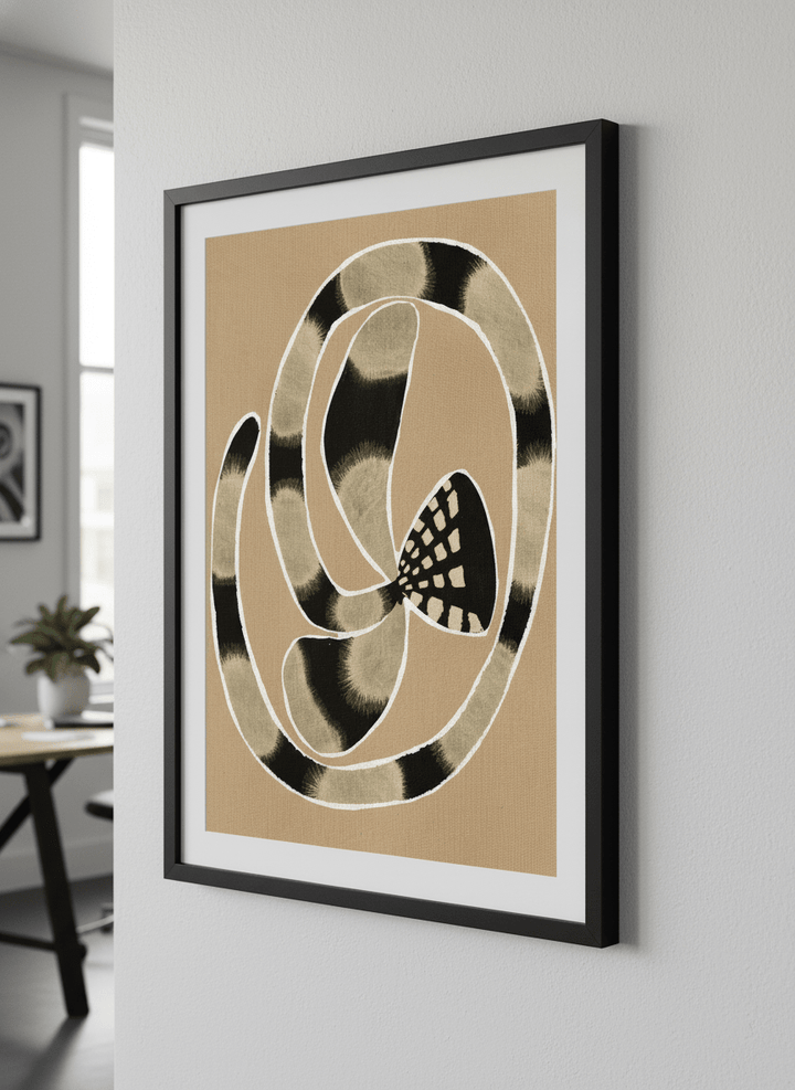Contemporary wall art featured in a bright modern office workspace