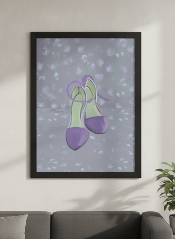 Modern wall art styled above a sofa in a neutral living room