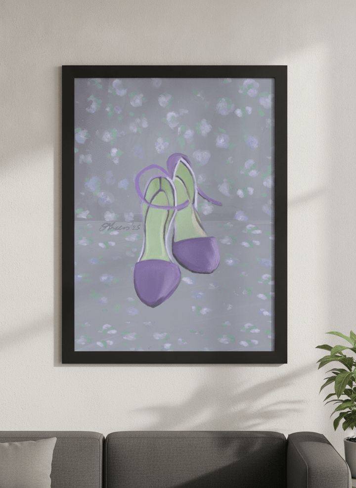 Modern wall art styled above a sofa in a neutral living room