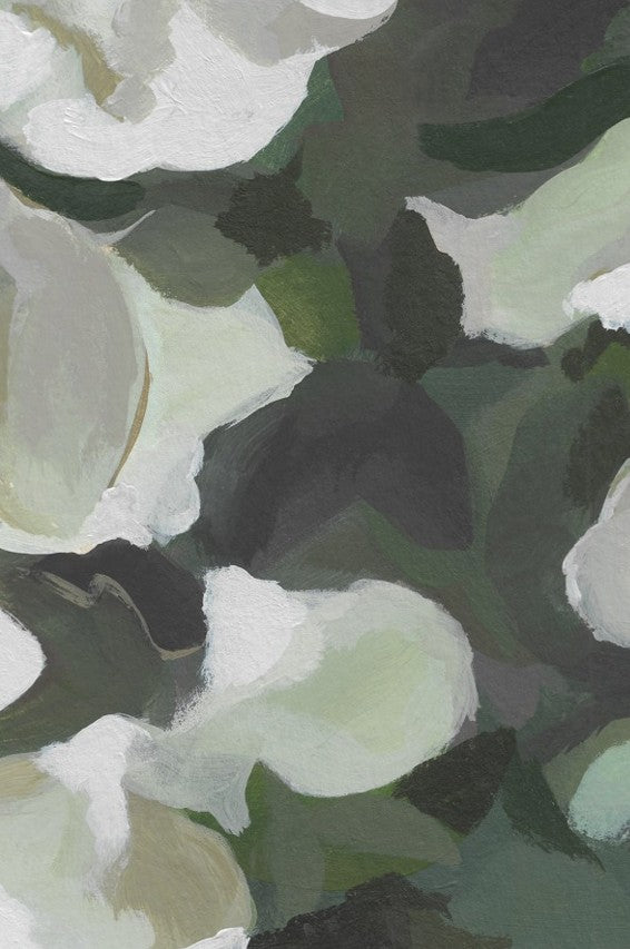 Camouflage pattern with green, black, and white colors framed