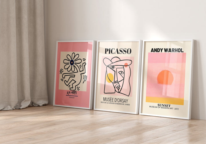 Picasso, Haring & Warhol - Pink Trio Wall Art - Style My Wall