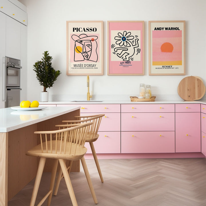 Picasso, Haring & Warhol - Pink Trio Wall Art - Style My Wall