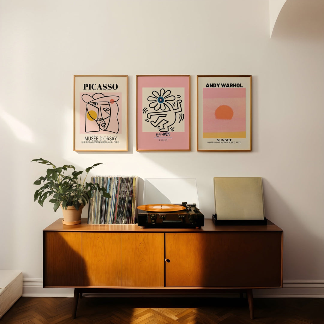 Picasso, Haring & Warhol - Pink Trio Wall Art - Style My Wall