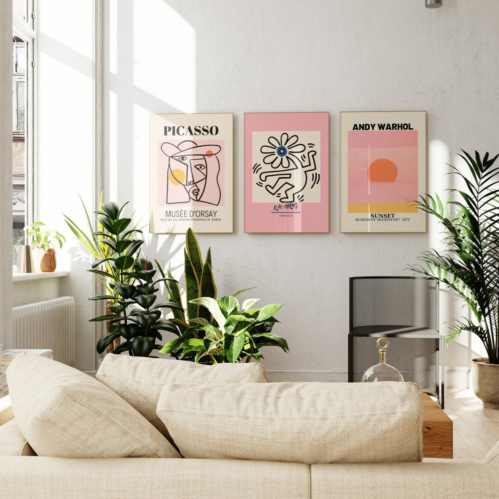 Picasso, Haring & Warhol - Pink Trio Wall Art - Style My Wall