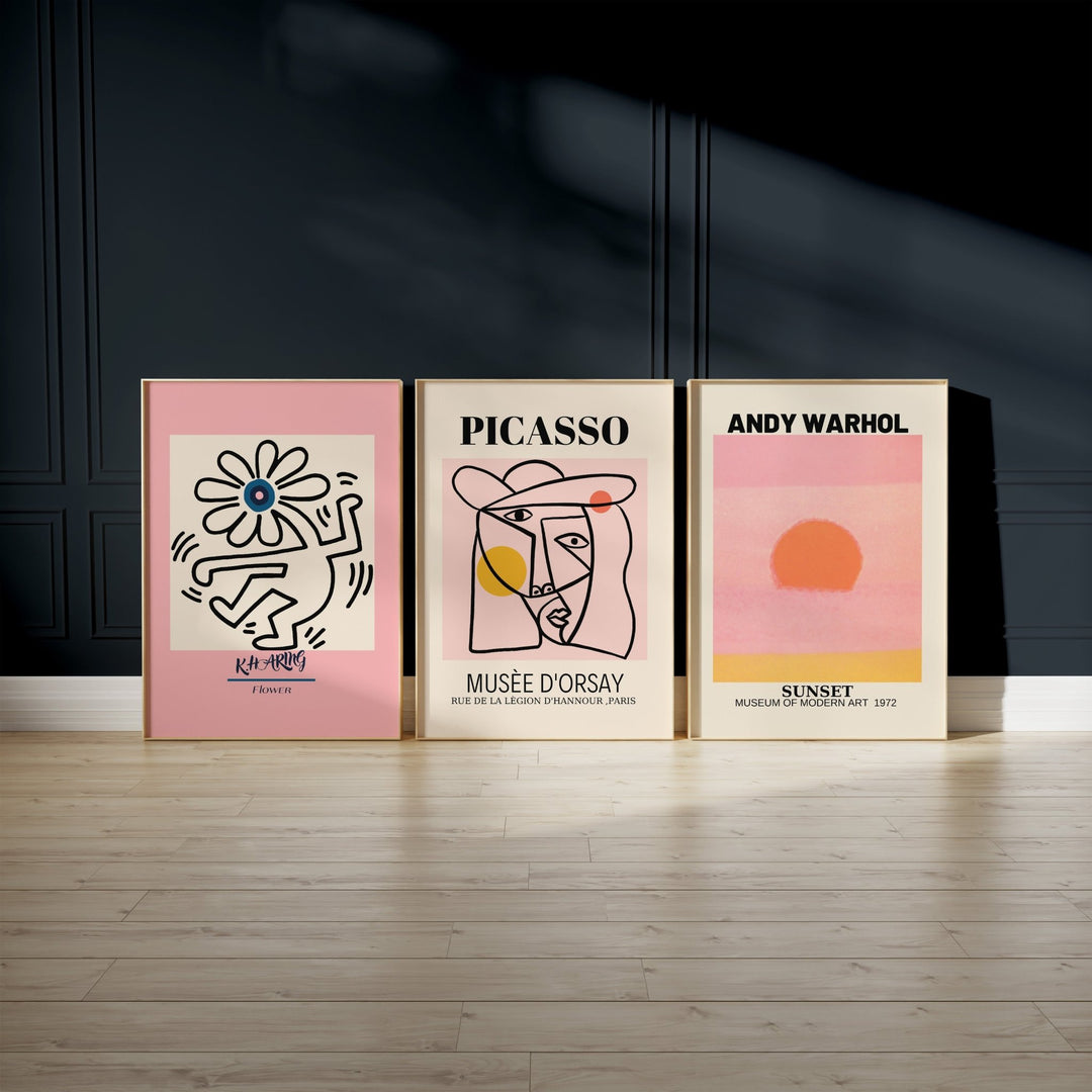 Picasso, Haring & Warhol - Pink Trio Wall Art - Style My Wall