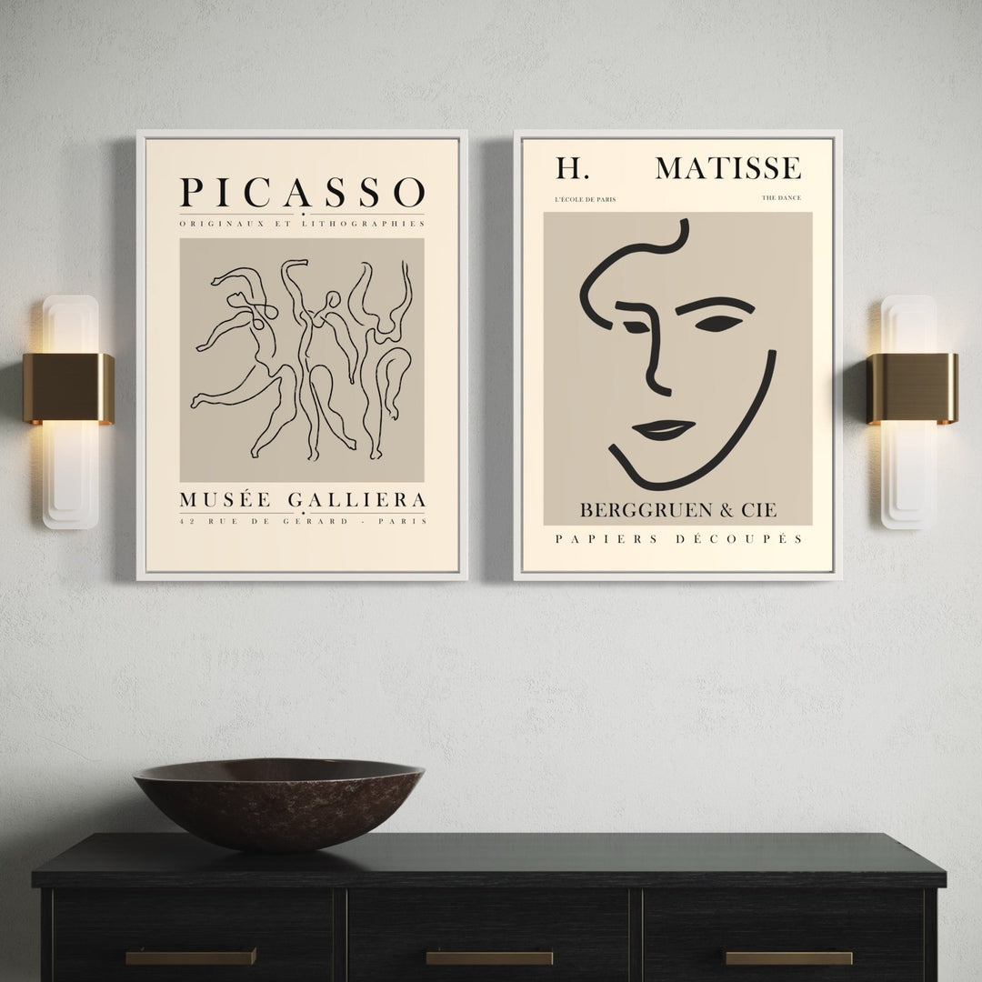 Picasso & Matisse - The Dance & Face Line Art Pair - Style My Wall