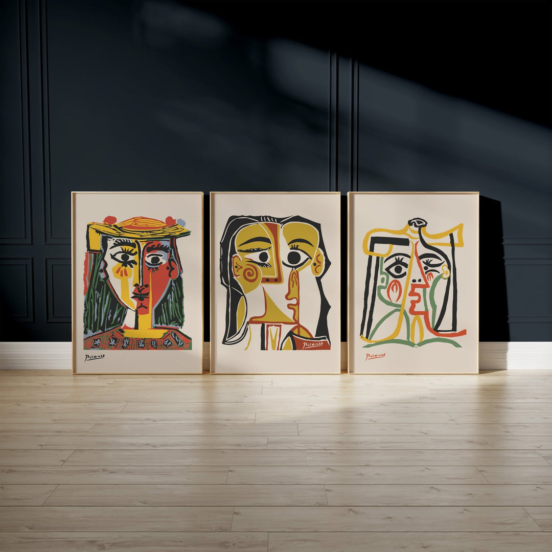 Picasso Multicolor Trio Wall Prints - Set of 3 - Style My Wall