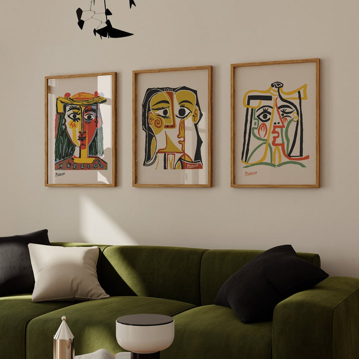 Picasso Multicolor Trio Wall Prints - Set of 3 - Style My Wall