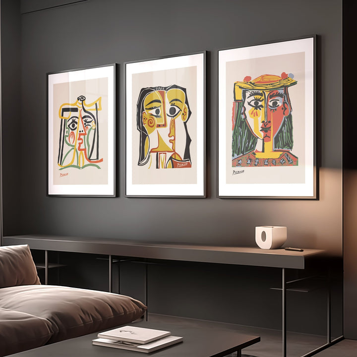 Picasso Multicolor Trio Wall Prints - Set of 3 - Style My Wall