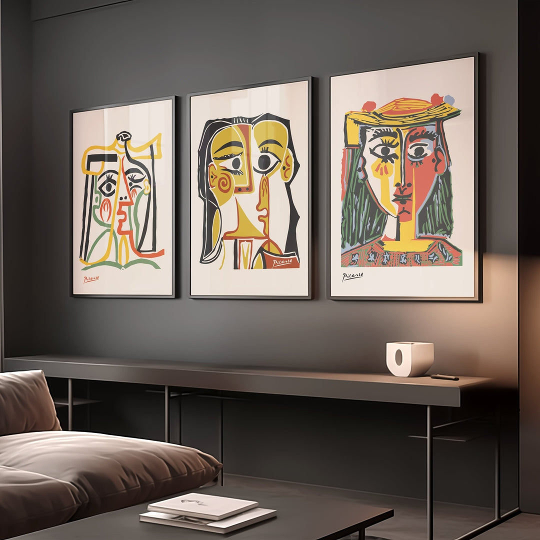 Picasso Multicolor Trio Wall Prints - Set of 3 - Style My Wall