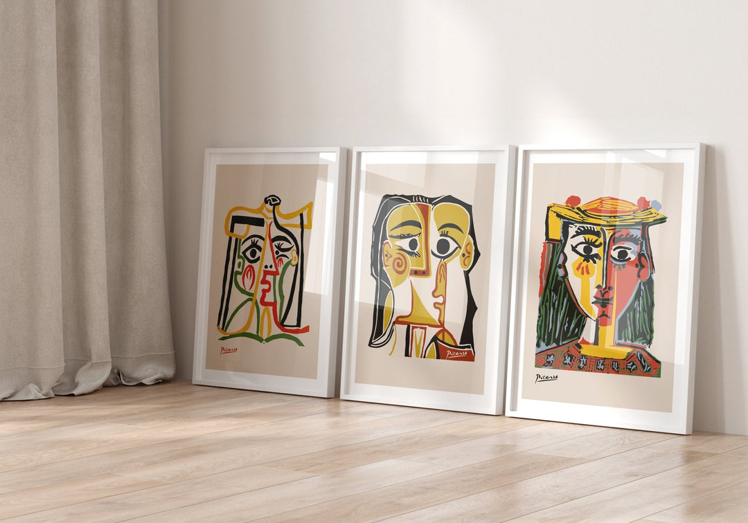 Picasso Multicolor Trio Wall Prints - Set of 3 - Style My Wall