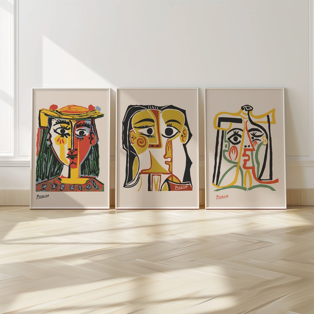 Picasso Multicolor Trio Wall Prints - Set of 3 - Style My Wall