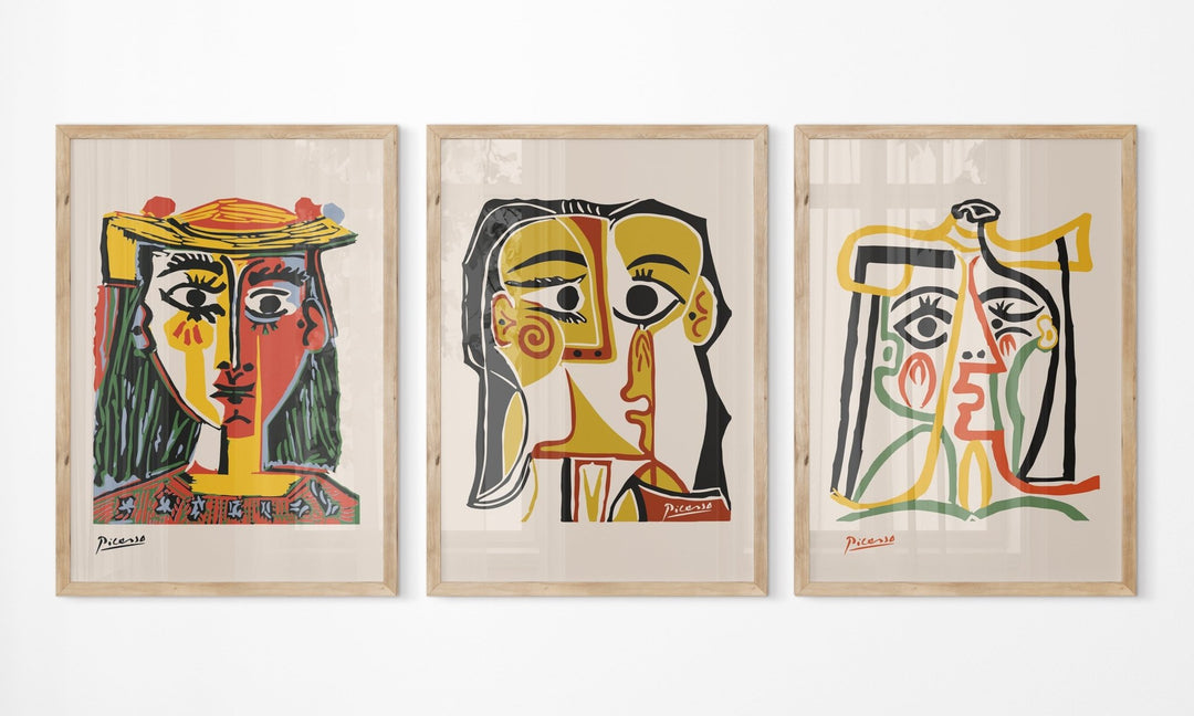 Picasso Multicolor Trio Wall Prints - Set of 3 - Style My Wall