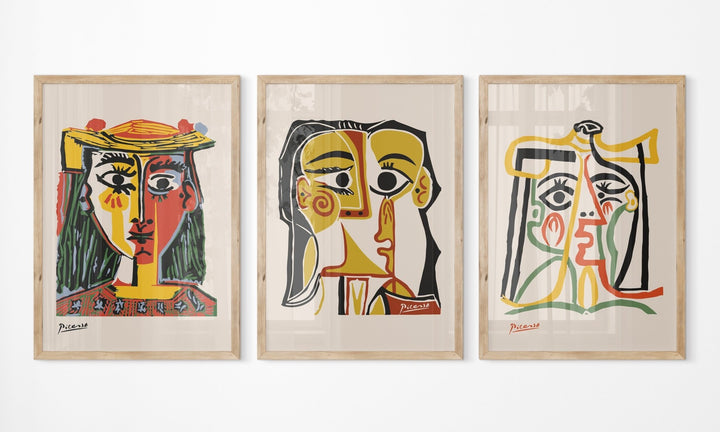 Picasso Multicolor Trio Wall Prints - Set of 3 - Style My Wall