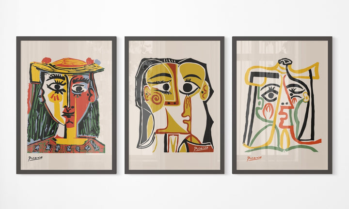 Picasso Multicolor Trio Wall Prints - Set of 3 - Style My Wall