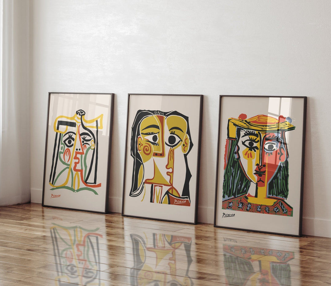 Picasso Multicolor Trio Wall Prints - Set of 3 - Style My Wall