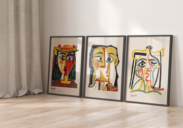 Picasso Multicolor Trio Wall Prints - Set of 3 wall - art - picture - poster