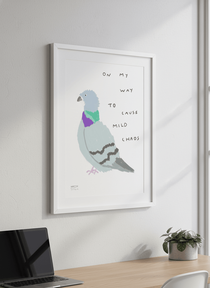 Contemporary wall art featured in a bright modern office workspace