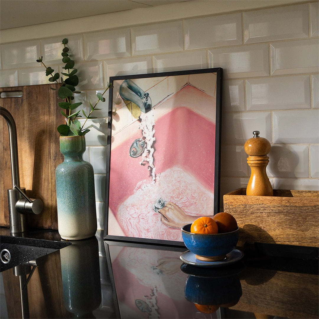 Pink Bath Scene by Julia Ockert wall - art - picture - poster