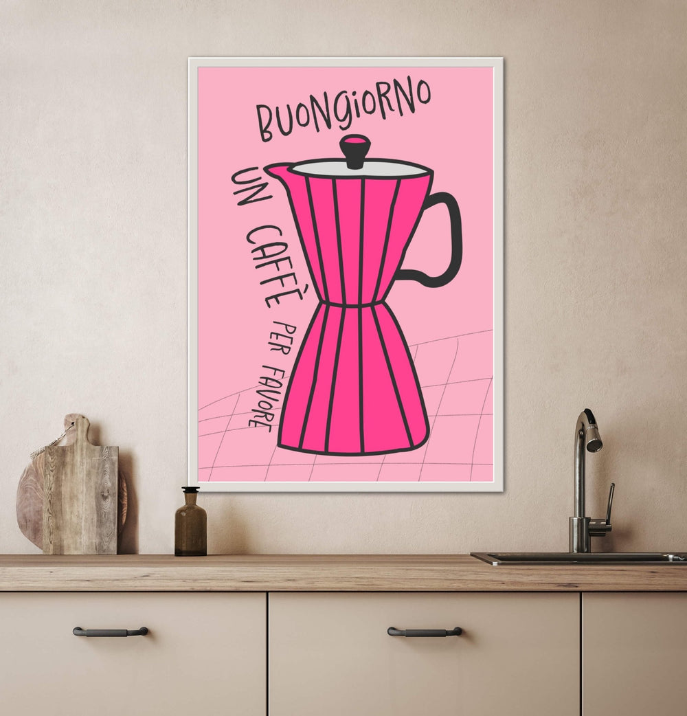 Pink Buongiorno Bialetti Moka Pot Wall Art - Style My Wall