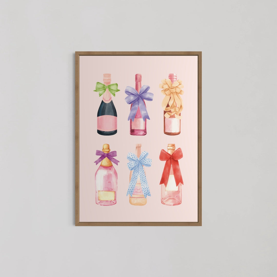 Pink Champagne Bottle Wall Art - Style My Wall