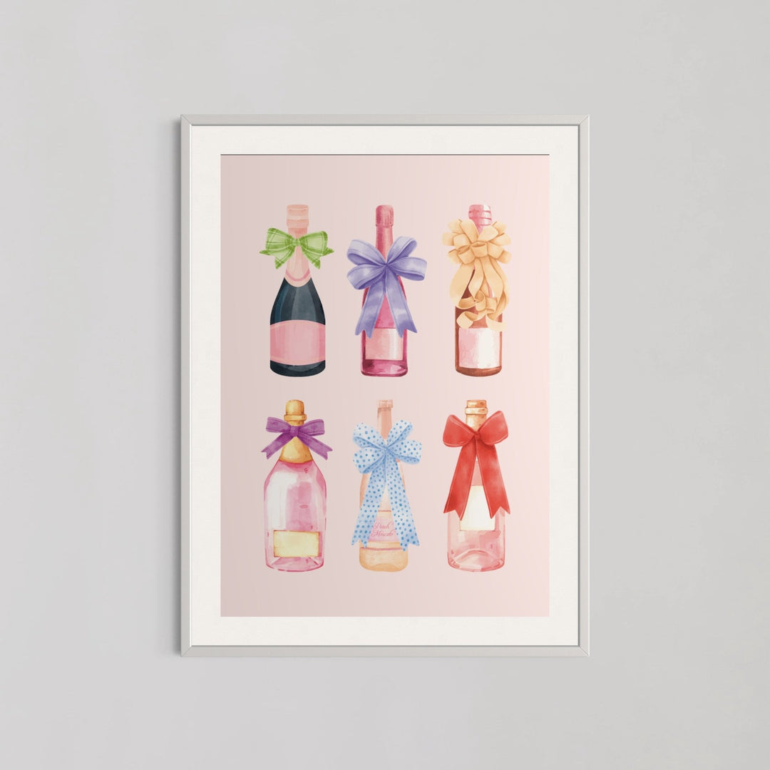 Pink Champagne Bottle Wall Art - Style My Wall