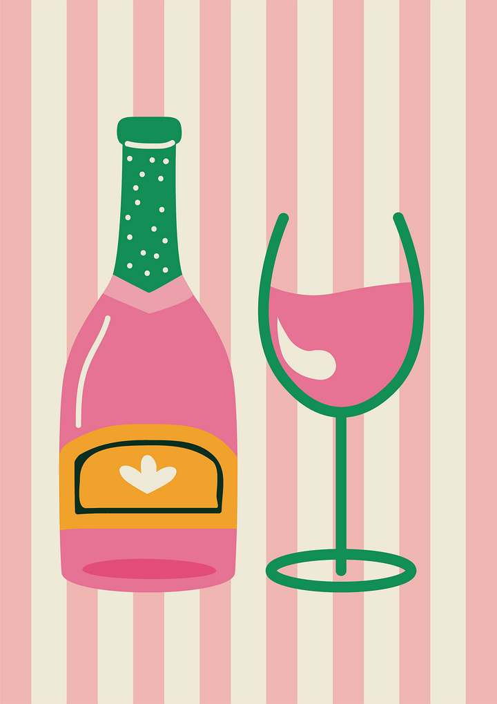 Pink Champagne Table Cloth Print - Style My Wall,frame